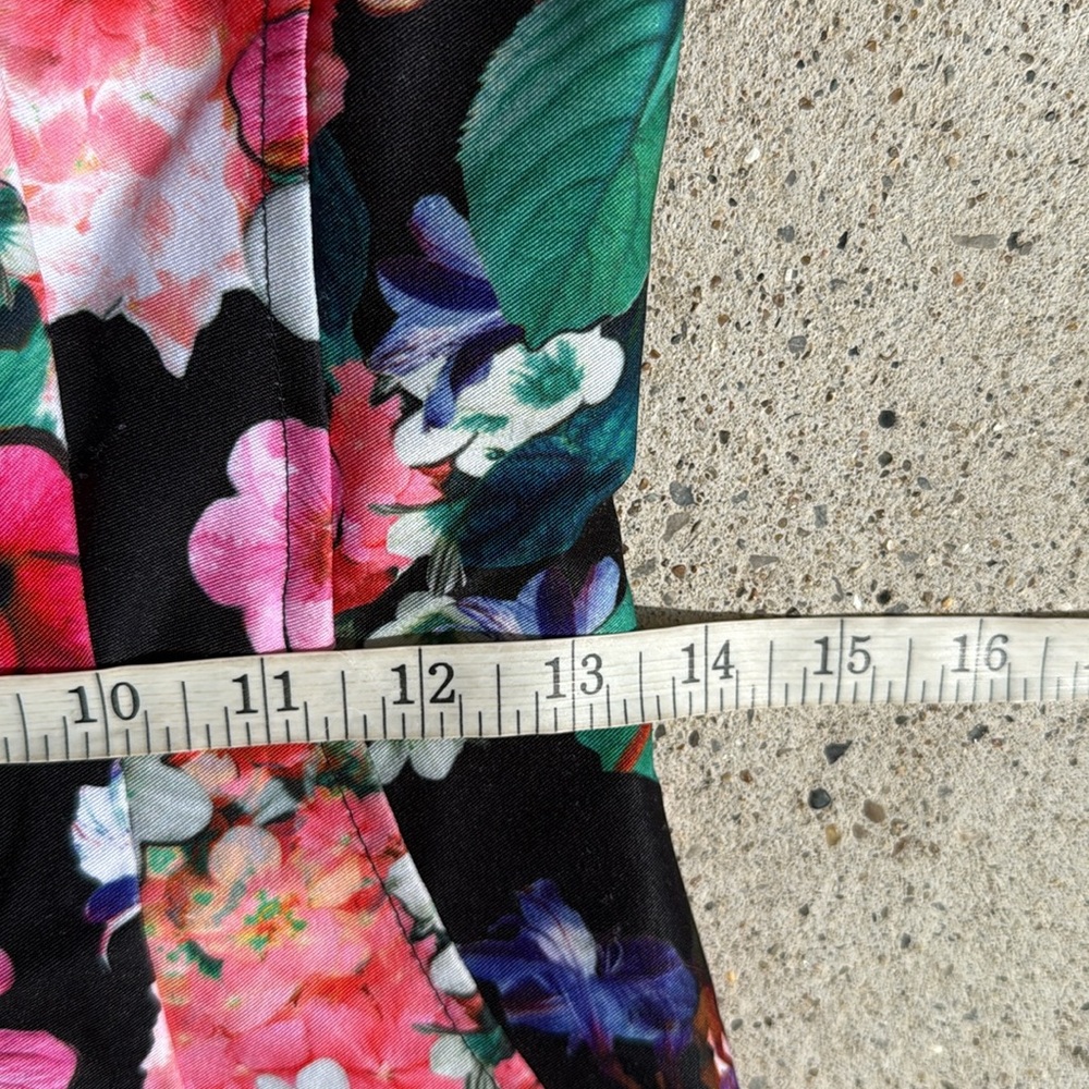 Nanette Lepore Venice Beach Blue Floral Zip Front Sleeveless Sheath Dress Size 2 - Picture 10 of 15